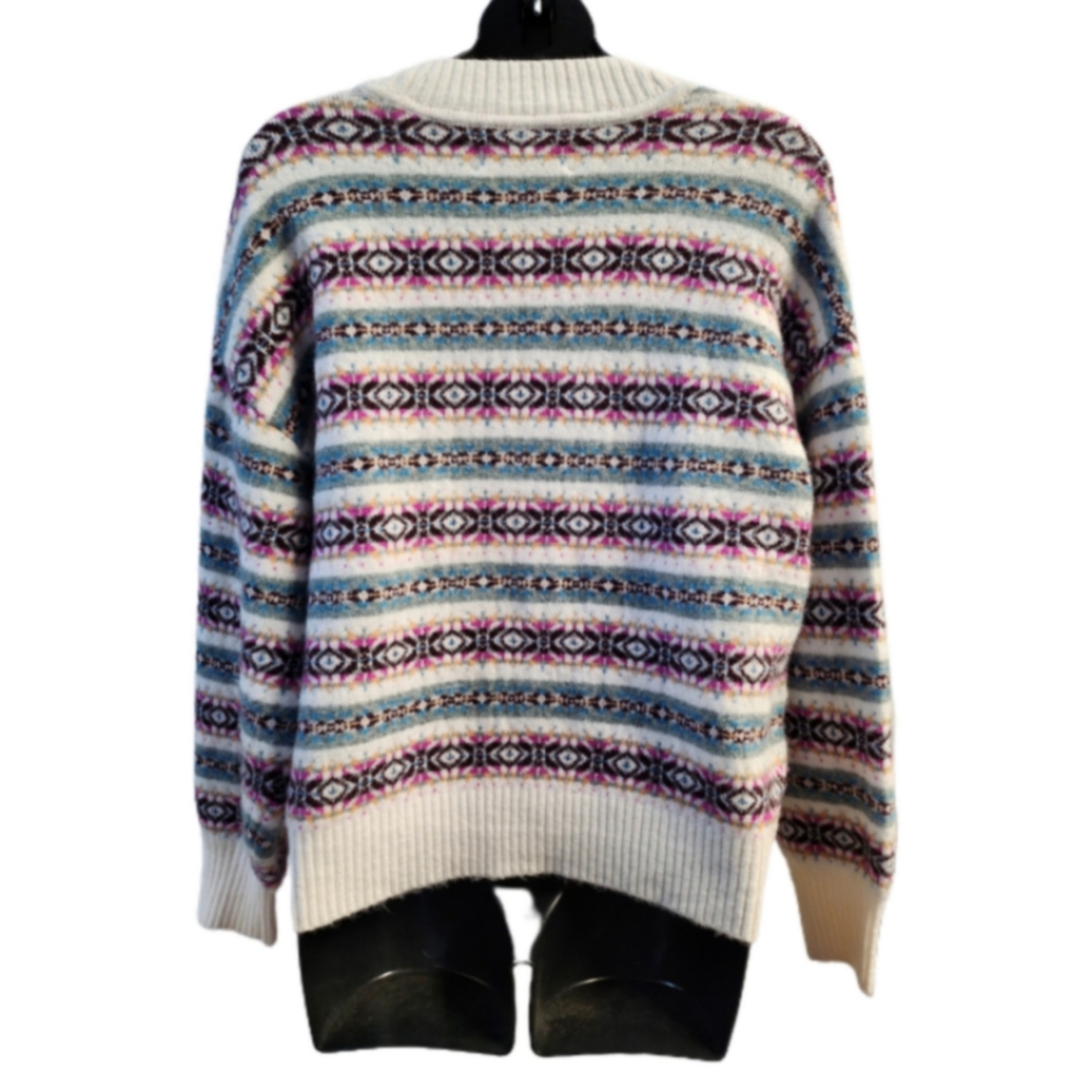 LOFT ANN TAYLOR PETITES STRIPED ABSTRACT PRINT CARDIGAN SIZE LP - Picture 3 of 4